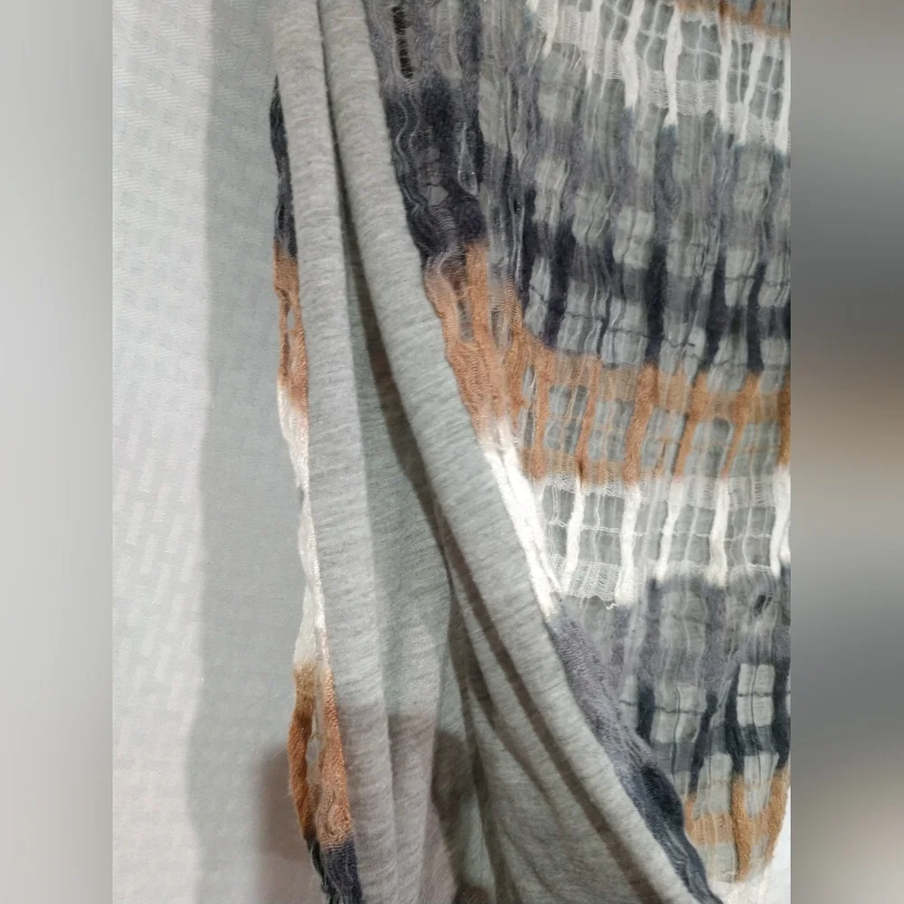 Casual Fashion Infinity Scarf Boho Brown Grey Jersey Knit T Shirt Material